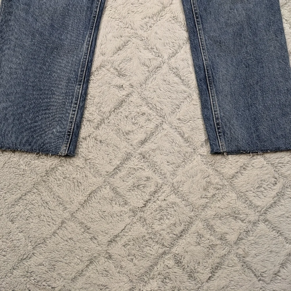 Everlane Jeans Women's 26 Blue Medium Wash The Cheeky Crop Raw Hem Cotton